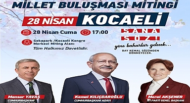 Kocaeli Millet Buluşması Mitingi’ne bir isim daha, Mansur Yavaş geliyor
