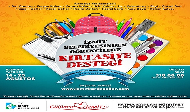 İzmit Belediyesi bu yıl da öğrencilere kırtasiye desteği verecek