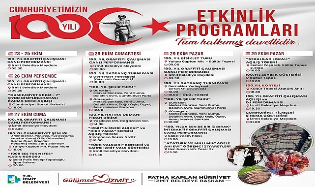 İzmit Belediyesi Cumhuriyetin 100. Yılını büyük bir coşkuyla kutlayacak