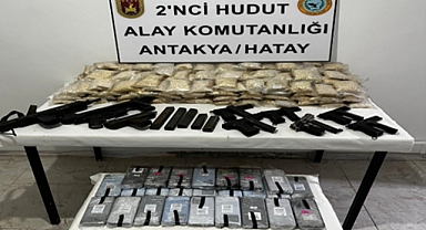 Sınırda silah ve uyuşturucu ele geçirildi