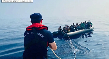 59 düzensiz göçmen karaya çıkarıldı