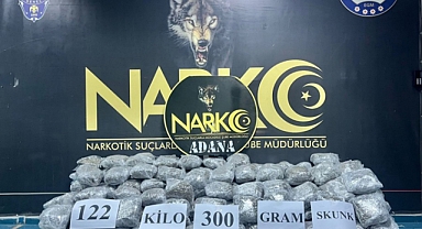 Adana'da 122 kilo skunk ele geçirildi