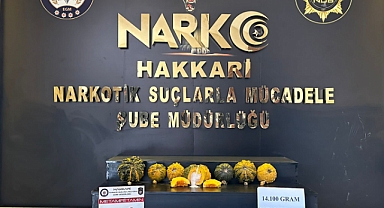 Bal kabakları içinde 14 kilo sentetik uyuşturucu ele geçirildi