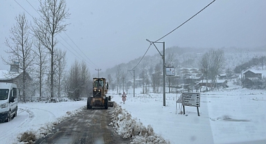 Bursa'da kar yağışı nedeniyle kapanan yollar açıldı