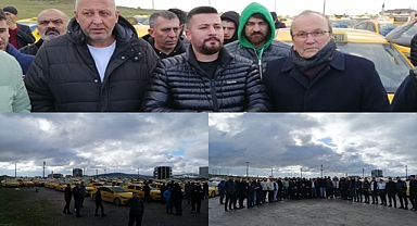 Gebze'de taksicilerden eylem: Taksimetre zammı derhal yapılsın, korsan yasaklansın!