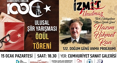 İzmit Belediyesi usta şair Nazım Hikmet’i doğum gününde şiirleriyle anacak