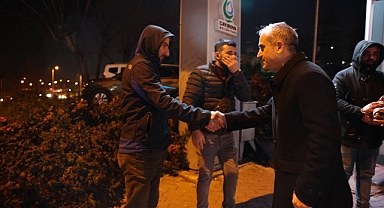 Bünyamin Çiftçi, işçileri mesaiye uğurladı