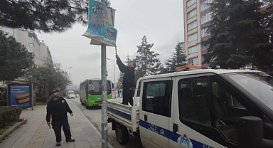 Gebze Zabıtasından Afiş Denetimleri