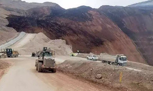 Heyelan riski nedeniyle İliç'teki maden sahasındaki arama çalışmaları durduruldu