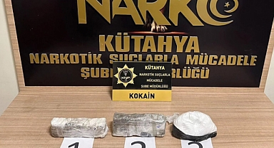 Kütahya'da 1 kilo 600 gram kokain ele geçirildi