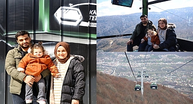 Teleferiğin ilk yolcusu 1 yaşındaki Mila bebek