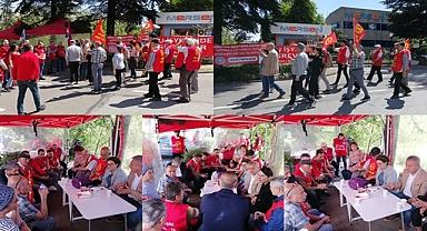 Emek Partisi grevdeki Mersen işçilerini ziyaret etti