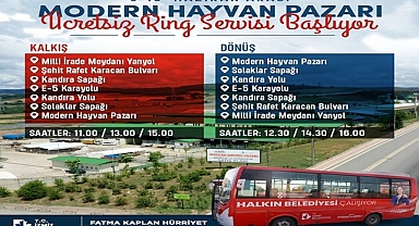 Modern Hayvan Pazarı’na ücretsiz ring servisi 3 Haziran’da başlıyor