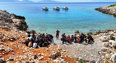 Yunanistan'ın geri ittiği düzensiz göçmenler karaya çıkarıldı