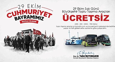 Büyükşehir'den 29 Ekim'de ücretsiz ulaşım