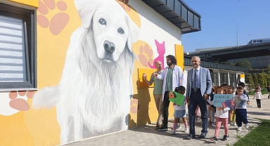 Çiftçi, minik öğrencilerle birlikte Sokak Hayvanları Bakımevi’ni gezdi