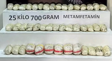 Yedek lastiğin içerisinde 25 kilo uyuşturucu ele geçirildi