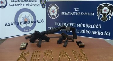 Edirne'de bir çiftlikte silah ve mermi ele geçirildi