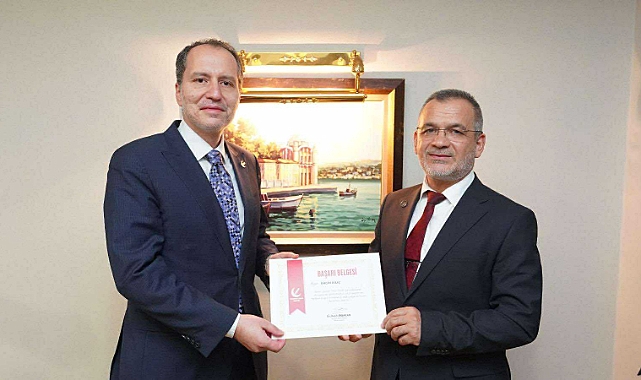 ERBAKAN’DAN ENGİN KILIÇ’A TAKTİR BELGESİ