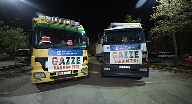 Büyükşehir'in ilk yardım tırları Gazze'ye yola çıktı