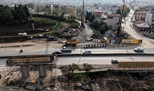 Kocaeli'de dev projede köprünün ilk ayağı göründü