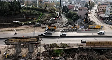 Kocaeli'de dev projede köprünün ilk ayağı göründü