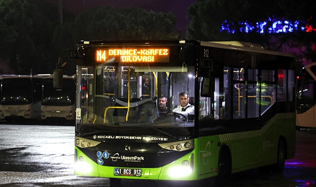 Kocaeli’de 24 saat kesintisiz ulaşım başladı