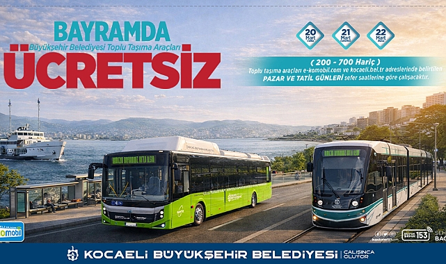 Ramazan Bayramı'nda toplu ulaşım ücretsiz