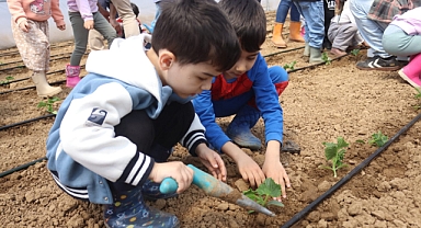 Çınar çocuklar ilk fidelerini Çocuk Serasında ekti